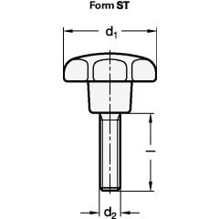 Sterngriff GN 6336.4 Sterngriffschraube Ku.d1 63mm d2 M 12mm l50mm GANTER | 10 Stück