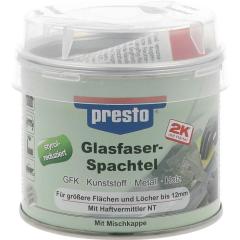 2K-Glasfaserspachtel grau-grün,Härter rot 250g Dose PRESTO | 6 Stück