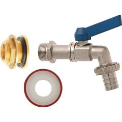 Regentonnen-Anschlussset MS IG 1/2 Zoll Nenn-Gr.13mm AG 3/4 Zoll