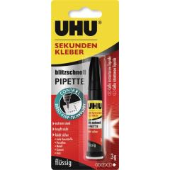 Sekundenkleber blitzschnell PIPETTE Control 3g farblos Tube UHU | 10 Stück