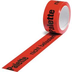 Warnklebeband PP Pal.n.belasten L.66 m,B.50mm rot Rl.TRANSPAK | 36 Stück