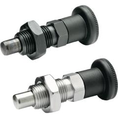 Rastbolzen GN 817 d1 6mm d2 M12 x 1,5mm l1 6mm Stahl,o.Rastsperre,m.Kontermutter | 10 Stück