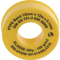 PTFE Dichtband GRp L12m B12mm D0,1mm weiß 100g/m² Rl.GEKA | 10 Stück