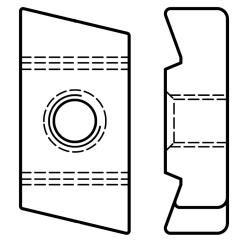 Hakenkopf  Gewindeplatte | Typ 50/30 | M 8 | galv. verzinkt | 50 Stück