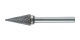 Frässtift SKM Ø 6 mm Kopf-L.13 mm Schaft-Ø 3 mm HM Verz.Normal,fein TECWERK