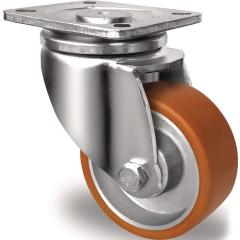 Lenkrolle D.80mm Trgf.180kg PU Platte L100xB85mm Farbe Rl.braun TECWERK