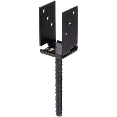 U-Pfostenträger 71x110x200x70xmm verzinkt,schwarz ku.-besch.z.Bet.GAH | 4 Stück