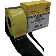 Absperrband L.500m B.80mm gelb/schwarz geblockt 500m/Karton KELMAPLAST