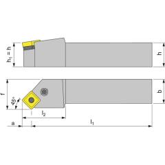 Klemmdrehhalter PSSNL 2020 K12 li. vern. Außendrehen TECWERK