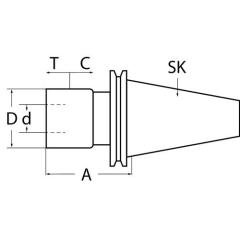 Gewindeschneidfutter DIN 69871A M14-M36 SK50 A.-L.140mm TECWERK