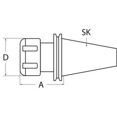 Spannzangenfutter ER DIN 69871AD Spann-D.2-20mm SK40 A.-L.70mm TECWERK