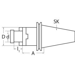 Kombiaufsteckfräsdorn DIN 69871AD/B Spann-D.27mm SK40 A.-L.100mm TECWERK