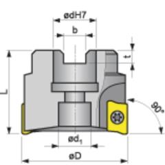 Eckfräser D.63mm vern.m.IK Z.8 APKT-10 TECWERK