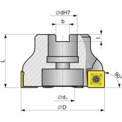 Eckfräser D.80mm vern.m.IK Z.6 SDMT 120508 TECWERK