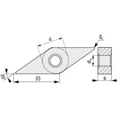 Wendeschneidplatte VNMG160408-M UNI Bearb.mittel TECWERK | 10 Stück