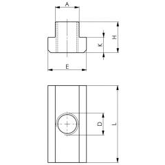 T-Nutenstein Nr.508L T-Nut 18mm M16 lang AMF