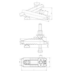 Spannpratze Nr.6312VT Krokodil f.T-Nut 12mm Spann-H.0-55mm M12x12x125mm AMF
