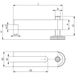 Spanneisen Nr.6315V f.T-Nut 12+14mm L.125mm AMF