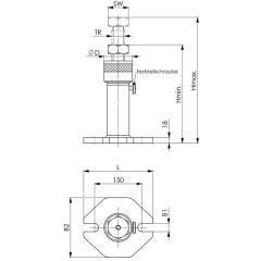 Schraubbock Nr.6438S Gr.1250 schnellverst.H.710-1250mm AMF