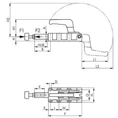 Schubstangenspanner Nr.6842PK Gr.7 schwer massiver Handhebel AMF