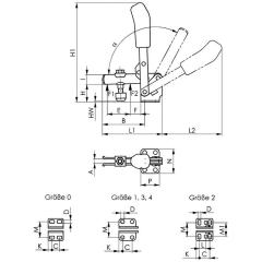Senkrechtspanner Nr.6800NI Gr.1 waagrechter Fuß AMF