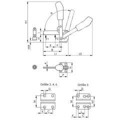 Senkrechtspanner Nr.6804 Gr.6 waagrechter Fuß AMF
