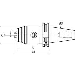 NC-Schnellspannbohrfutter DIN 69871A Spann-D.0,3-8mm SK40 A.-L.73mm WTE