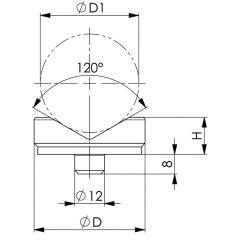 Schraubbockaufsatz Nr.6441 Einsteckzapfen-D.12mm Prisma AD 45mm AMF