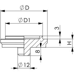 Schraubbockaufsatz Nr.6442 Einsteckzapfen-D.12mm Zentrierplatte AD 45mm AMF