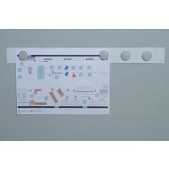 Magnetleiste L500xB50xS0,5mm weiß selbstklebend MAGNETOPLAN | 10 Stück