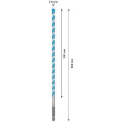 Steinbohrer Expert MultiConstruction HEX-9 - Ø 7 mm - Arbeits-L. 200 mm - Gesamt-L. 250 mm