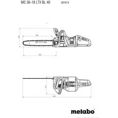 Akku-Kettensäge MS 36-18 LTX BL 40 18V METABO