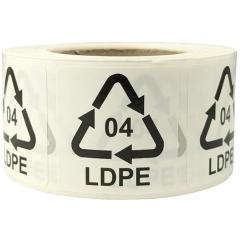 Etiketten f.Italien Maße 35x35mm Haftfolie weiß selbstklebend Aufdruck 04 LDPE | 2 Stück