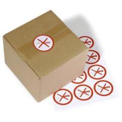 Warnetiketten Durchmesser 63,5mm Messersymbol TRANSPAK | 240 Stück