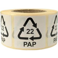 Etiketten f.Italien Maße 35x35mm Haftfolie weiß SK Aufdruck 22 PAP (Papier) | 2 Stück