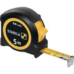 Taschenrollbandmaß BM 100 L.5m B.19mm mm/mm EG II ABS/TPE Metall-Clip STABILA