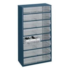 Kleinteilemagazin B.306xT.150xH.552mm Stahlblech dkl.-blau/transp./Schubl.a.PP