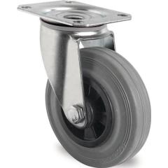 Lenkrolle D.100mm Trgf.75kg m.Platte PP VG grau TECWERK