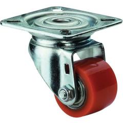 Lenkrolle D.35mm Trgf.100kg m.Platte PU BS ROLLEN