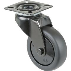 Lenkrolle D.75mm Trgf.75kg m.Platte Kugell.Gum.schwarz BS ROLLEN