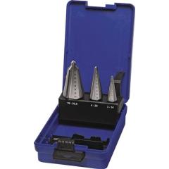 Blechschälbohrersatz 3-14/4-20/16-30,5mm HSS-Co 3tlg.Ku.-Kass.TECWERK