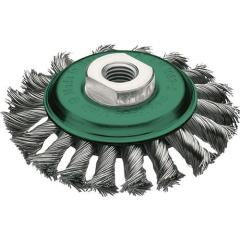 Zopfkegelbürste D.100mm Gew.Drahtstärke 0,5mm VA 12mm 15000min-¹ LESSMANN
