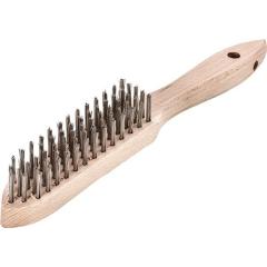 Handbürste L.290mm 0,35mm Stahldraht Besatz-L.140mm 5-reihig 12 LESSMANN