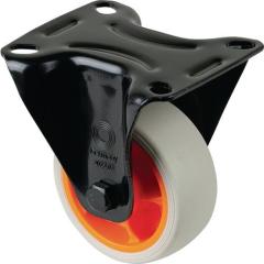 Bockrolle D.80mm Trgf.100kg Gum.Platte L104xB80mm Farbe Rl.hellgrau BS ROLLEN