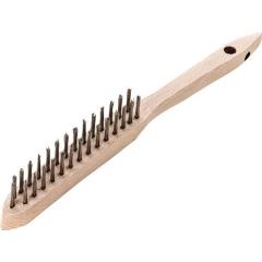 Handbürste L.290mm 0,35mm Stahldraht Besatz-L.140mm 2-reihig 12 LESSMANN