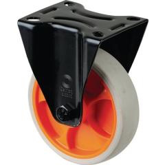 Bockrolle D.125mm Trgf.120kg Gum.Platte L104xB80mm Farbe Rl.hellgrau BS ROLLEN