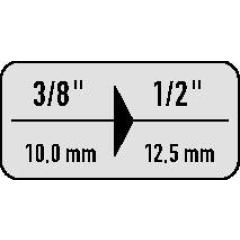 Vergrößerungsstück 432 Antr.3/8 Zoll Abtrieb 1/2 Zoll L.35mm STAHLWILLE