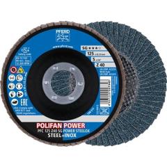 Fächerscheibe POLIFAN Z SG POWER STEELOX D.125mm K.40 INOX ZK Ausf.kon.PFERD | 10 Stück