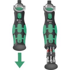 Schwenk- u.U.-Knarre 8009 Zyklop Pocket Set 1 3/8Zoll+1/4 Zoll 72 Z.WERA