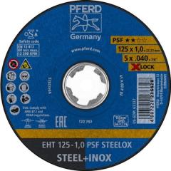 Trennscheibe X-LOCK PSF STEELOX D125x1mm ger.INOX Bohr.22,23mm PFERD | 25 Stück